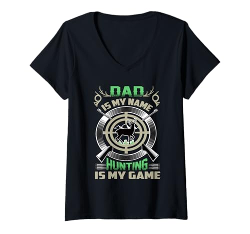 Damen Papas Vatertagsjagd ist mein Spiel T-Shirt mit V-Ausschnitt Damen Papas Vatertagsjagd ist mein Spiel T-Shirt mit V-Ausschnitt von Outdoor Enthusiast Apparel