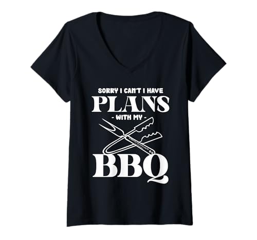 Damen TUT Mir leid, ich kann Keine Pläne mit Meinem Grill haben T-Shirt mit V-Ausschnitt Damen TUT Mir leid, ich kann Keine Pläne mit Meinem Grill haben T-Shirt mit V-Ausschnitt von Outdoor Grilling Barbecue Lovers