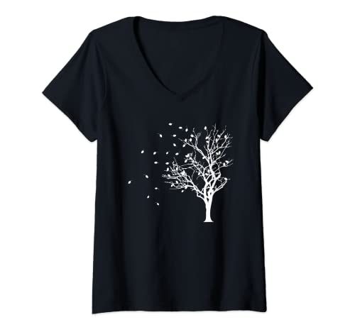 Damen Weißer Baum T-Shirt mit V-Ausschnitt Damen Weißer Baum T-Shirt mit V-Ausschnitt von Outdoor Natures Apparel
