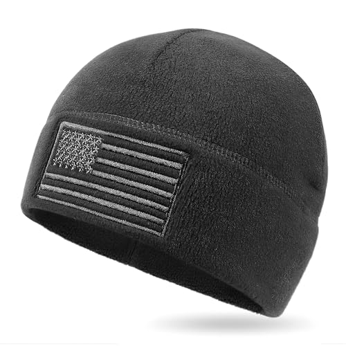 Amerikanische Flagge Fleece Watch Cap, USA Multi-Season Army Military Tactical Beanie Winter Warm Beanie, Schwarz, Einheitsgröße von Outdoor Shaping