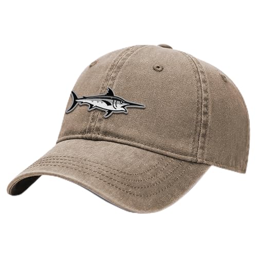 Outdoor Shaping Herren Baseballkappe, Damen Basecap, Unisex Kappe – Verschluss in Einheitsgröße, verstellbar, Freizeit, atmungsaktiv, Klassische Cap mit Schwertfisch Stickerei von Outdoor Shaping