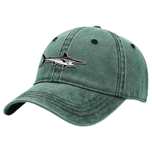 Outdoor Shaping Herren Baseballkappe, Damen Basecap, Unisex Kappe – Verschluss in Einheitsgröße, verstellbar, Freizeit, atmungsaktiv, Klassische Cap mit Schwertfisch Stickerei von Outdoor Shaping
