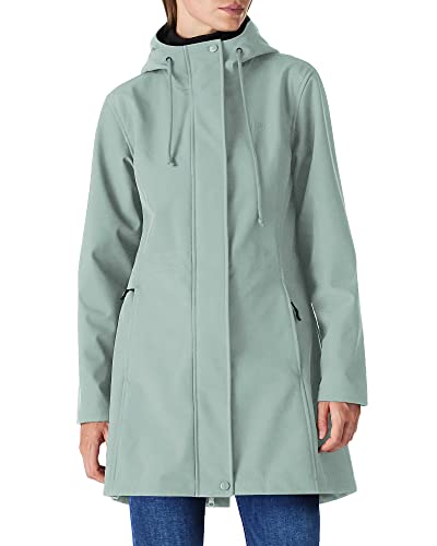 Damen Regenjacke Lange Softshelljacke mit Kapuze Frauen Übergangsjacke Regenmantel Gefütterte Funktionsjacke Wasserdichte Windbreaker Wanderjacke Atmungsaktive Outdoorjacke für Wandern China Grün M von Outdoor Ventures