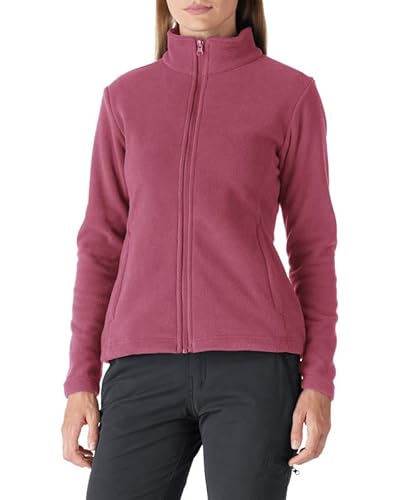 Outdoor Ventures Damen Fleecejacke mit Durchgehendem Reißverschluss Stehkragen Frauen Leichte Fleece Sweatjacke Antistatische Elektrizität Damenjacke für Laufen, Wandern und Freizeit Beerenrot 2XL von Outdoor Ventures