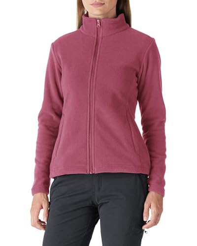 Outdoor Ventures Damen Fleecejacke mit Durchgehendem Reißverschluss Stehkragen Frauen Leichte Fleece Sweatjacke Warme Damenjacke für Laufen, Wandern und Freizeit Beerenrot XL von Outdoor Ventures