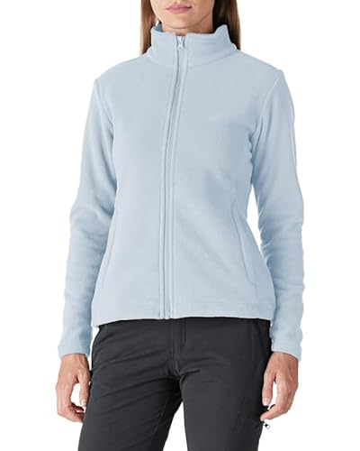 Outdoor Ventures Damen Fleecejacke mit Durchgehendem Reißverschluss Stehkragen Frauen Leichte Fleece Sweatjacke Antistatische Elektrizität Damenjacke für Laufen, Wandern und Freizeit Hellblau 2XL von Outdoor Ventures