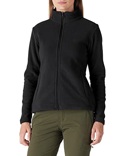 Outdoor Ventures Damen Fleecejacke mit Durchgehendem Reißverschluss Stehkragen Frauen Leichte Fleece Sweatjacke Warme Damenjacke für Laufen, Wandern und Freizeit Schwarz L von Outdoor Ventures