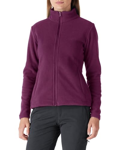Outdoor Ventures Damen Fleecejacke mit Durchgehendem Reißverschluss Stehkragen Frauen Leichte Fleece Sweatjacke Warme Damenjacke für Laufen, Wandern und Freizeit Weinrot L von Outdoor Ventures