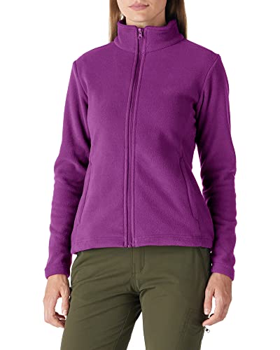 Outdoor Ventures Damen-Fleecejacken, leicht, warm, durchgehender Reißverschluss, weiche Oberbekleidung, Laufjacke mit 4 großen Taschen, Violett M von Outdoor Ventures