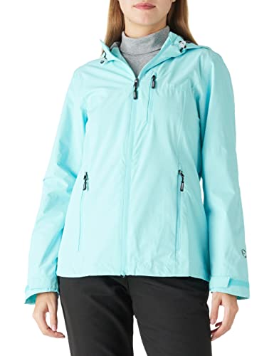 Outdoor Ventures Damen Regenjacke 10000MM Wasserdicht Leichte Gefüttert Packbar Sportjacke Funktionsjacke Atmungsaktiv Fahrrad Jacke mit Kapuze Cyanfarben M von Outdoor Ventures