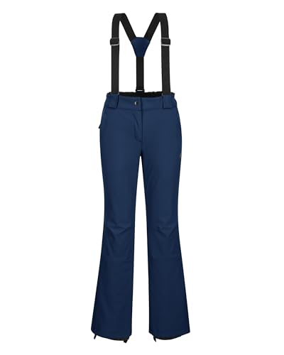 Outdoor Ventures Damen Skihose Softshellhose Wasserdicht Winddichte Snowboardhose Warme Gefütterte Wanderhose Atmungsaktive Schnelltrocknende Trekkinghose Ski Pant Blau S/31L von Outdoor Ventures