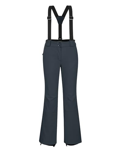 Outdoor Ventures Damen Skihose Softshellhose Wasserdicht Winddichte Snowboardhose Warme Gefütterte Wanderhose Atmungsaktive Schnelltrocknende Trekkinghose Ski Pant Dunkelgrau XL/31L von Outdoor Ventures