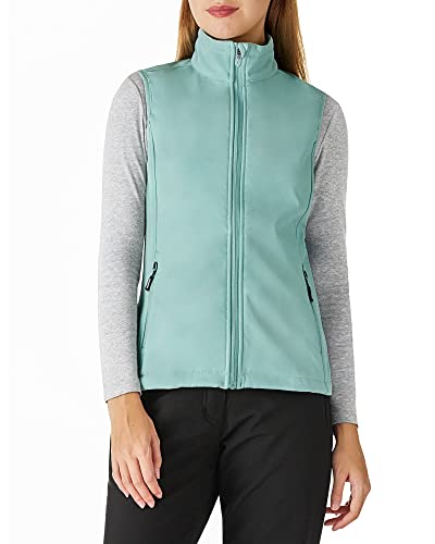 Outdoor Ventures Softshell Weste Damen Ärmellose Jacke Laufweste Leicht Winddicht Warm Fleeceweste Stehkragen Sport Golf Weste mit 4 Taschen für Wandern Camping Hellgrün L von Outdoor Ventures