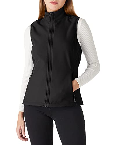 Outdoor Ventures Softshell Weste Damen Ärmellose Jacke Laufweste Leicht Winddicht Warm Fleeceweste Stehkragen Sport Golf Weste mit 4 Taschen für Wandern Camping Schwarz 2XL von Outdoor Ventures