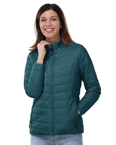 Outdoor Ventures Damen Steppjacke Leichte Warme Packbare Übergangsjacke Puffer Jacke für Frauen Gefüttert Weiche Steppmantel Quilted Coat für Freizeit Wandern Reisen Outdoor Cyan XS von Outdoor Ventures