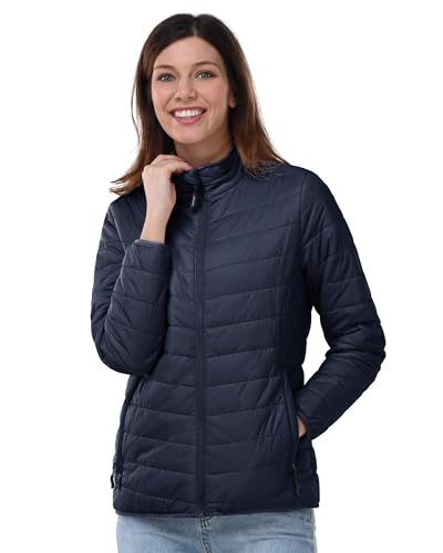 Outdoor Ventures Damen Steppjacke Leichte Warme Packbare Übergangsjacke Puffer Jacke für Frauen Gefüttert Weiche Steppmantel Quilted Coat für Freizeit Wandern Reisen Outdoor Dunkelblau XS von Outdoor Ventures