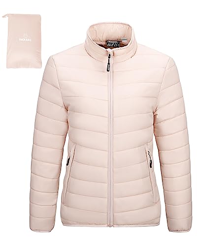 Outdoor Ventures Damen Winter Leichte Jacke Warm Kurz Packable Puffer Jacke Übergang Gepolsterte Daunenjacke Steppjacke für Damen Gefüttert für Wandern Reisen von Outdoor Ventures