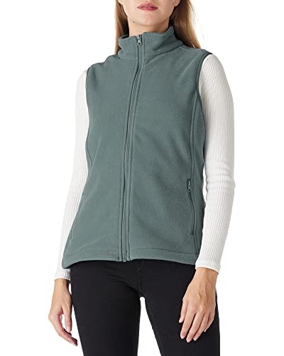 Outdoor Ventures Fleece Weste für Damen,Weich Ärmellos Jacke mit Reißverschlusstaschen, Sport Laufweste Frühling Herbst Fleeceweste Frauen Grün Grau L von Outdoor Ventures