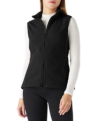 Outdoor Ventures Fleece Weste für Damen,Weich Ärmellos Jacke mit Reißverschlusstaschen, Sport Laufweste Frühling Herbst Fleeceweste Frauen Schwarz XL/44 von Outdoor Ventures
