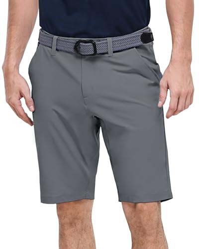 Outdoor Ventures Herren Golfshorts UPF 50+ Stretch Dry Fit Golf Shorts 11'' Bermuda Shorts Leichte Schnelltrocknende Kurze Hose mit Taschen für Golfen Arbeiten Grau 32 von Outdoor Ventures