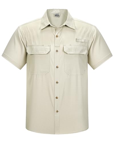 Outdoor Ventures Herren Hemd Kurzarm UV Schutz Freizeithemd Wasserdicht Schnelltrocknendes Funktionshemd zum Wandern, Angeln, Reise,Safari Hell Khaki L Outdoor Ventures Herren Hemd Kurzarm UV Schutz Freizeithemd Wasserdicht Schnelltrocknendes Funktionshemd zum Wandern, Angeln, Reise,Safari Hell Khaki L von Outdoor Ventures