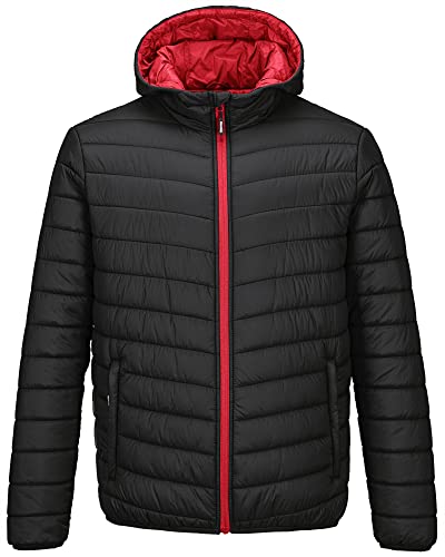 Outdoor Ventures Leichte Steppjacke Herren Übergangsjacke Packbare Puffer Jacke Winterjacke für Männer Zum Ski Wandern Reisen Schwarz XL von Outdoor Ventures