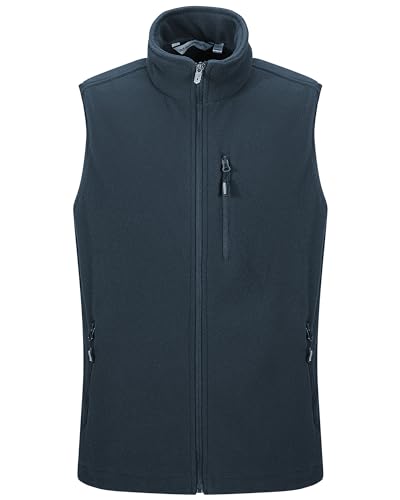 Outdoor Ventures Herren Fleeceweste Full Zipp Warme Herrenwest Ärmellose Jacke mit 5 Taschen Atumngsaktive Outdoor Sporten Bodywarmer Vest für Wandern Camping Navy Blau L von Outdoor Ventures