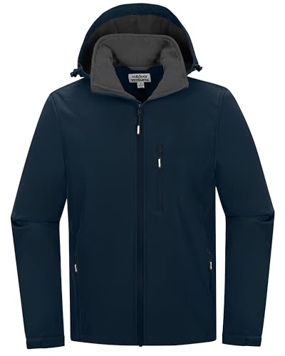 Outdoor Ventures Jacke Herren Wasserdichte Atmungsaktiv Softshelljacke - Winddichte Regenjacke Funktionsjacke mit Abnehmbare Kapuze Juwel Blau S von Outdoor Ventures
