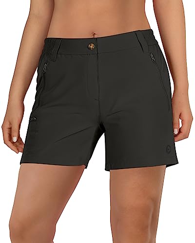 Outdoor Ventures Kurze Hose Damen UPF50+ UV Schutz Wander Shorts Sommer Leicht Trekking Shorts Stretch Schnelltrocknend Wanderhose Schwarz DE40 von Outdoor Ventures