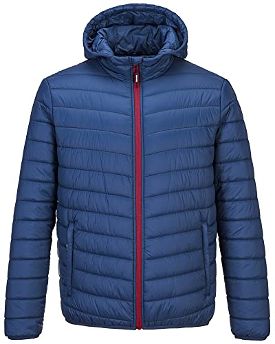 Outdoor Ventures Leichte Steppjacke Herren Übergangsjacke Packbare Puffer Jacke Winterjacke für Männer Zum Ski Wandern Reisen Navy Blau 2XL von Outdoor Ventures