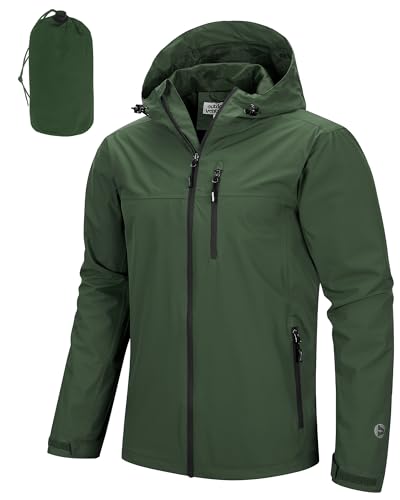 Outdoor Ventures Regenjacke Herren Wasserdicht Atmungsaktiv, Packbar Fahrrad Jacke Leichte Windbreaker zum Freizeit Wandern Camping Dunkelgrün/Schwarz 2XL Outdoor Ventures Regenjacke Herren Wasserdicht Atmungsaktiv, Packbar Fahrrad Jacke Leichte Windbreaker zum Freizeit Wandern Camping Dunkelgrün/Schwarz 2XL von Outdoor Ventures
