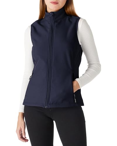 Outdoor Ventures Softshell Weste Damen Ärmellose Jacke Laufweste Leicht Winddicht Warm Fleeceweste Stehkragen Sport Golf Weste mit 4 Taschen für Wandern Camping Tiefblau 2XL von Outdoor Ventures