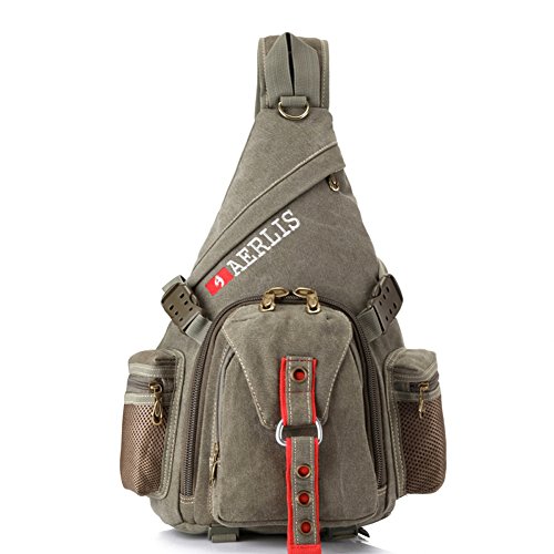 Outdoor peak canvas Brusttasche Männer Frauen Beutel Hüfttasche (army grün) von Outdoor peak