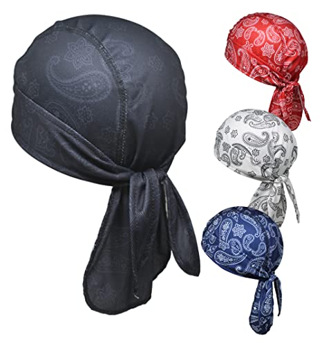 OutdoorEssentials Cooling Helmet Liner - Motorrad-Kopftücher für Männer - Do Rag Bandanas für Männer - Bandana Skull Cap Biker Cap von OutdoorEssentials