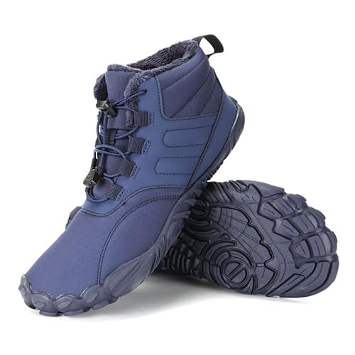 OutdoorHeld Winter Max I Barfußschuhe Herren & Damen I Orthopädisch, wärmend & Wasserfest I Rutschfest & Komfortabel I Winterschuhe mit Innenfutter I Outdoor & Sport Dunkelblau I Größe 45 von OutdoorHeld
