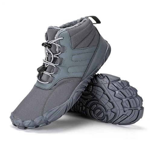 OutdoorHeld Winter Max I Barfußschuhe Herren & Damen I Orthopädisch, wärmend & Wasserfest I rutschfest & Komfortabel I Winterschuhe mit Innenfutter I Outdoor & Sport Grau I Größe 39 von OutdoorHeld