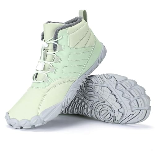 OutdoorHeld Winter Max I Barfußschuhe Herren & Damen I Orthopädisch, wärmend & Wasserfest I rutschfest & Komfortabel I Winterschuhe mit Innenfutter I Outdoor & Sport Grün I Größe 42 von OutdoorHeld