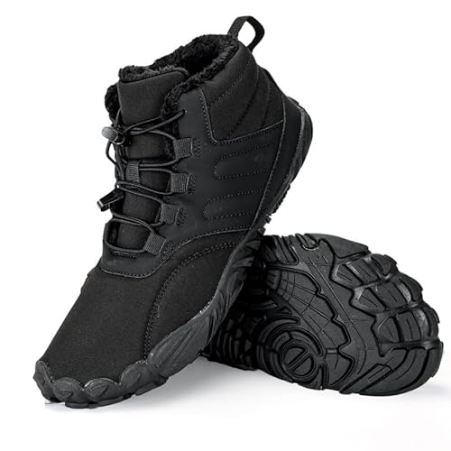 OutdoorHeld Winter Max I Barfußschuhe Herren & Damen I Orthopädisch, wärmend & Wasserfest I Rutschfest & Komfortabel I Winterschuhe mit Innenfutter I Outdoor & Sport Schwarz I Größe 44 von OutdoorHeld