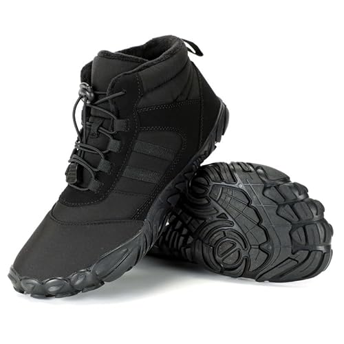 OutdoorHeld Winter Pro I Barfußschuhe Herren & Damen I Orthopädisch, wärmend & Wasserfest I rutschfest & Komfortabel I Winterschuhe mit Innenfutter I Outdoor & Sport I Farbe Schwarz I Größe 40 von OutdoorHeld