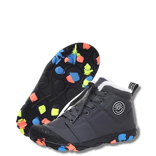 OutdoorHeld Winter Pro Kids - wasserfeste Kinder-Barfußschuhe I Dunkelgrau I 32 von OutdoorHeld
