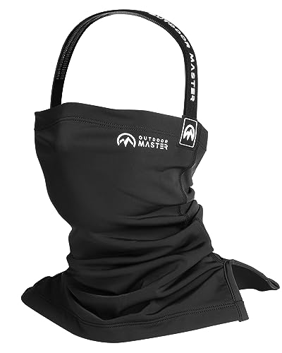 OutdoorMaster Neck Gaiter Skimaske für Männer & Frauen, weicher Winterhalstuch Gesichtsmaske, Winddicht, atmungsaktiv & UV-Schutz für Skifahren, Angeln, Wandern, Radfahren - Schwarz von OutdoorMaster