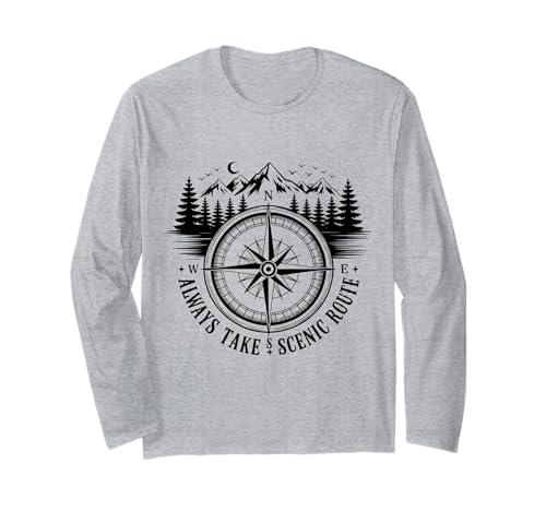 Nehmen Sie Immer die Scenic Route Vacation Girls Trip Langarmshirt von Outdoors Girls Trip