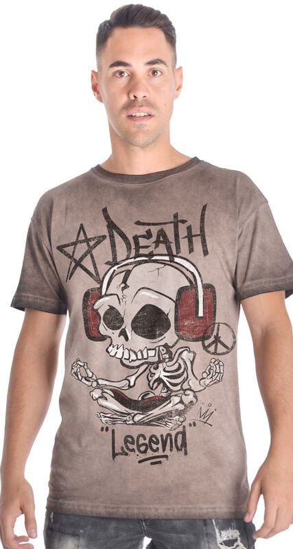 Outer Vision Alter Ego Namaskeleton Man's T-Shirt Rex T-Shirt braun in XXL von Outer Vision