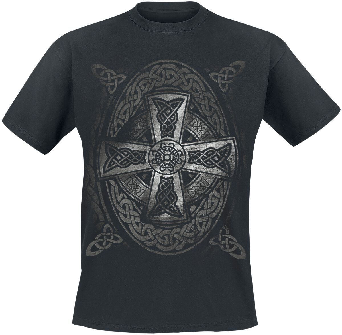 Outer Vision Celtic Cross T-Shirt schwarz in 4XL von Outer Vision