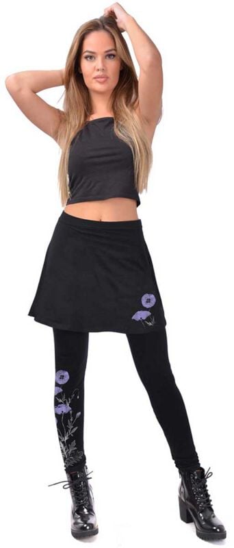 Outer Vision Dark Poppies Woman's Leggins Skirt Leggings schwarz in L von Outer Vision