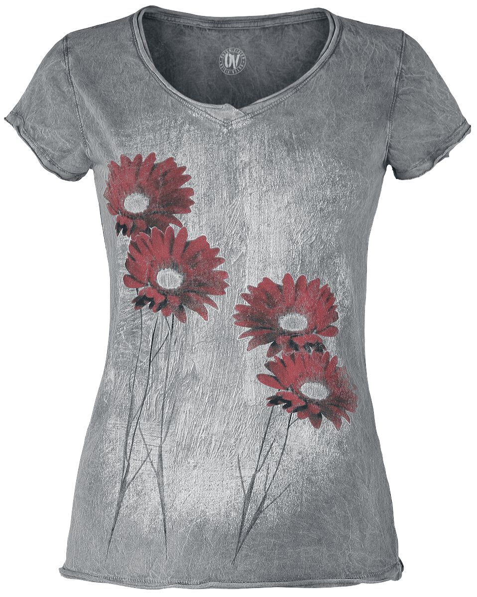 Outer Vision Gerbera Magic Day T-Shirt grau in XL von Outer Vision