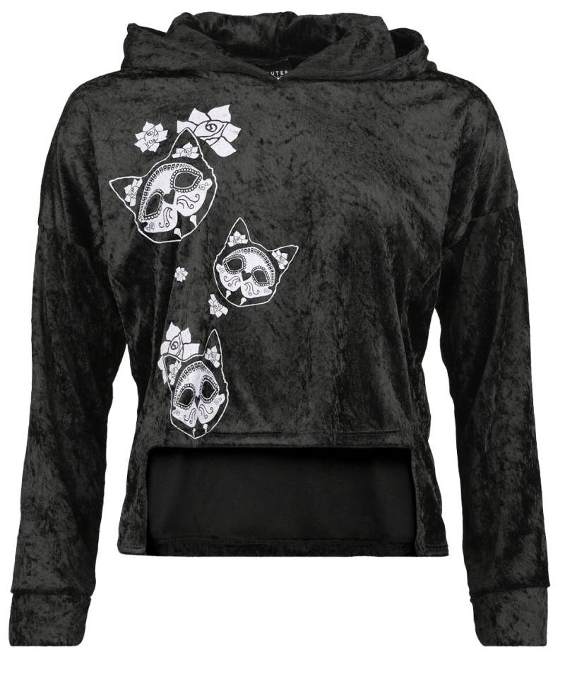 Outer Vision - Gothic Kapuzenpullover - Iman - L bis XXL - für Damen - Größe XL - schwarz von Outer Vision