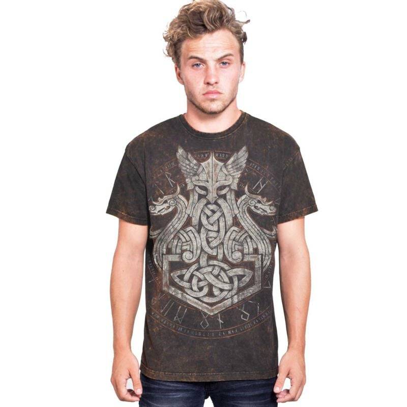 Outer Vision Hammer Shield Man's T-Shirt T-Shirt batik in L von Outer Vision