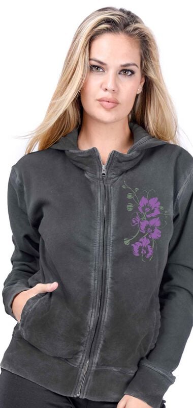 Outer Vision Kapuzenjacke - Pink Orchid's Woman's Hoodie Zip Firenze Oil Dye - S bis XXL - für Damen - Größe XXL - anthrazit Outer Vision Kapuzenjacke - Pink Orchid's Woman's Hoodie Zip Firenze Oil Dye - S bis XXL - für Damen - Größe XXL - anthrazit von Outer Vision
