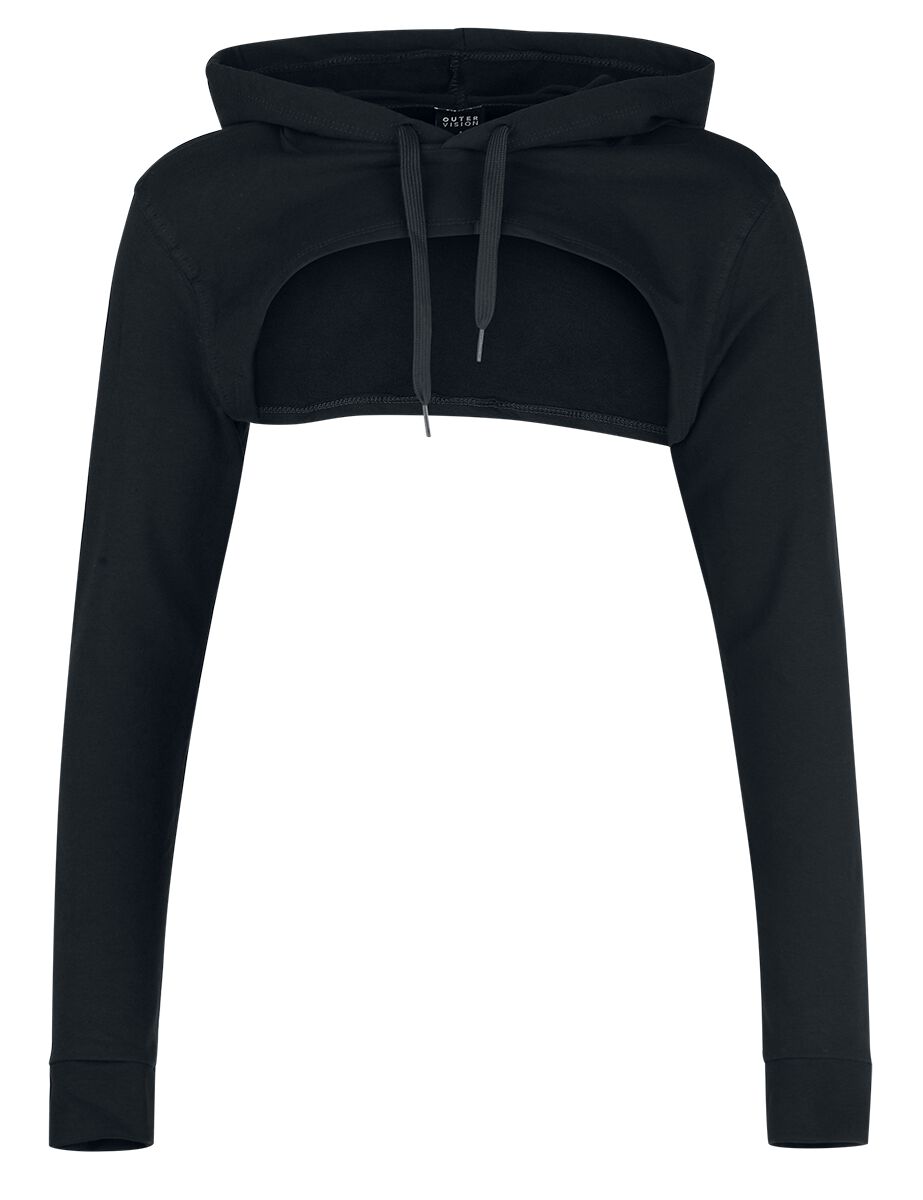 Outer Vision Kapuzenpullover - Super Cropped Hoodie Doris - S bis XXL - für Damen - Größe L - schwarz Outer Vision Kapuzenpullover - Super Cropped Hoodie Doris - S bis XXL - für Damen - Größe L - schwarz von Outer Vision